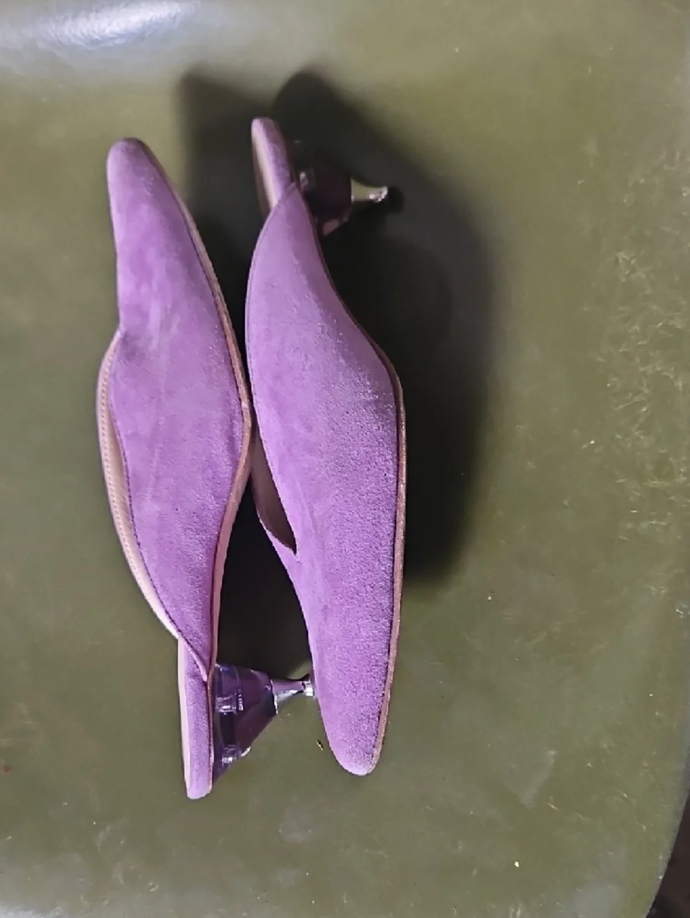 kate spade Lavender Suede Pointed Slip-On Mules Size US 7.5 Eu 38 - Picture 4 of 7